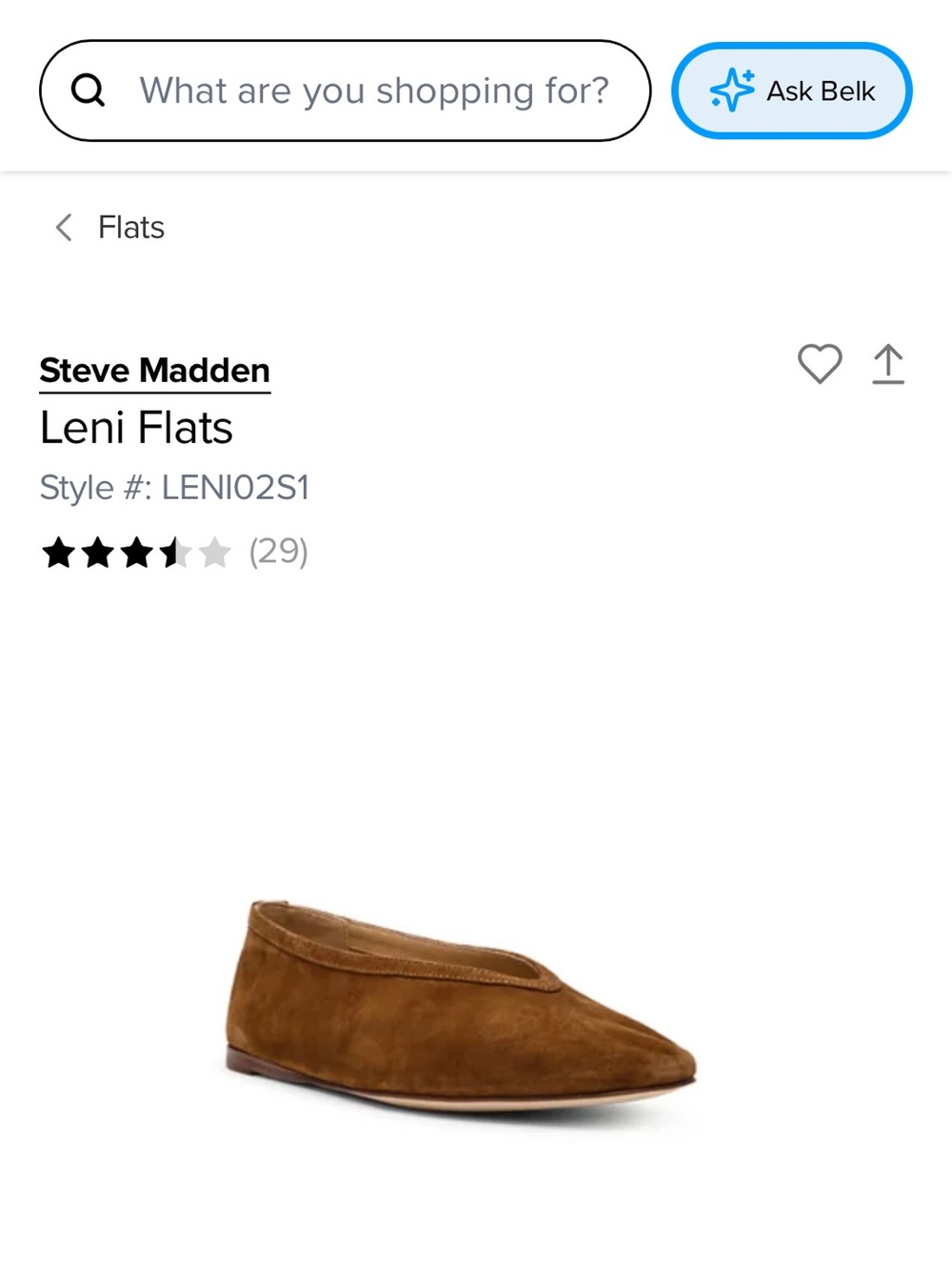 Steve Madden Leni Suede Slip-On Flats - Chestnut Brown